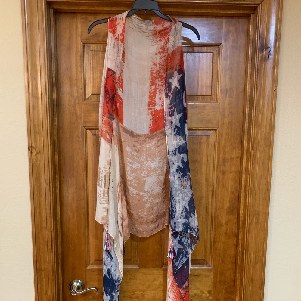 American Flag Sleeveless Kimono
